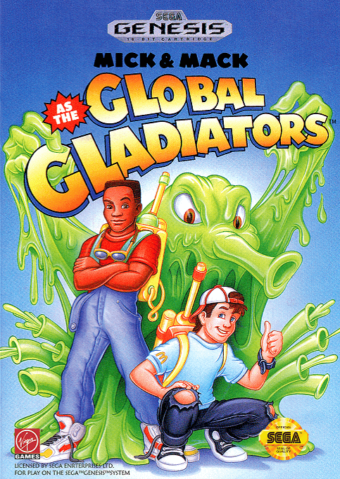 Mick and Mack Global Gladiators box art for Sega Genesis
